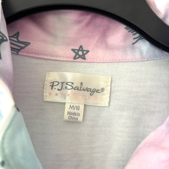 NWOT P.J. Salvage Kids Pink Blue Yellow Star Light Star Bright Pajamas SZ 10 - Picture 10 of 12